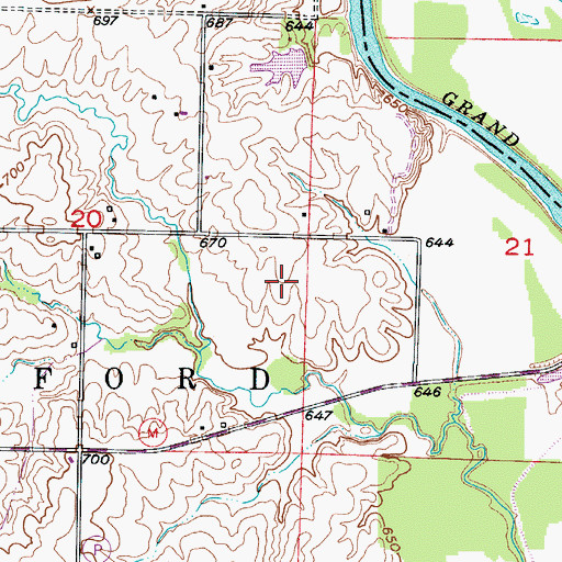 Topographic Map of Township of Rockford, MO