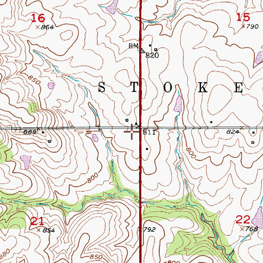 Topographic Map of Township of Stokes Mound, MO