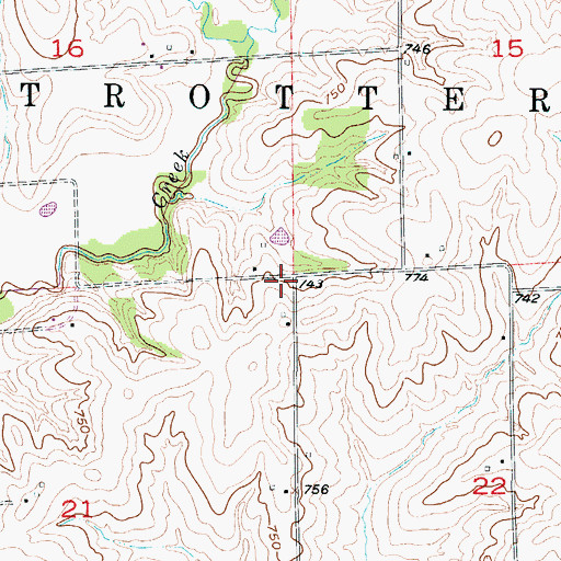 Topographic Map of Township of Trotter, MO