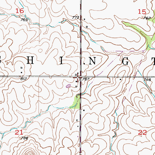 Topographic Map of Township of Washington, MO