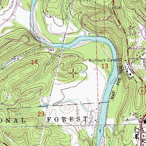 Topographic Map of Township of Carter, MO