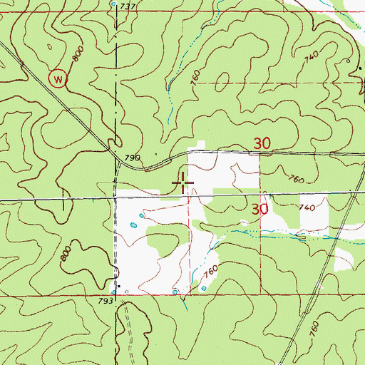 Topographic Map of Township of Johnson, MO