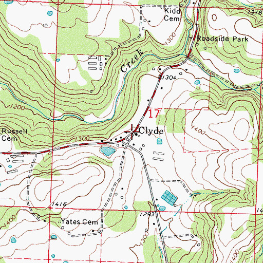 Topographic Map of Clyde, AR