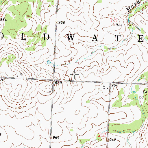 Topographic Map of Township of Coldwater, MO