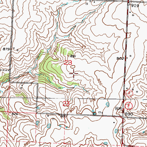 Topographic Map of Township of Dayton, MO