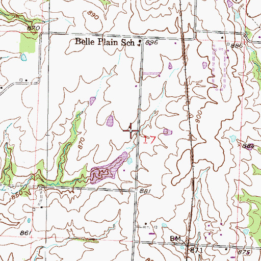 Topographic Map of Township of Grand River, MO