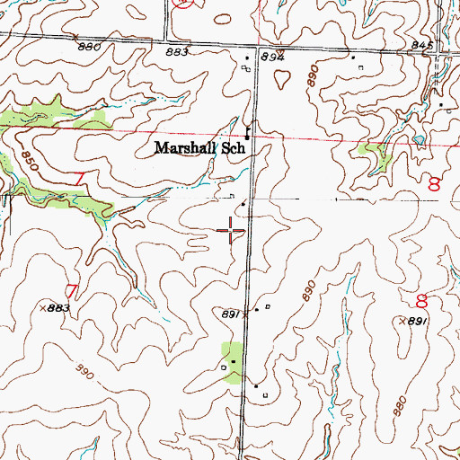 Topographic Map of Township of Index, MO