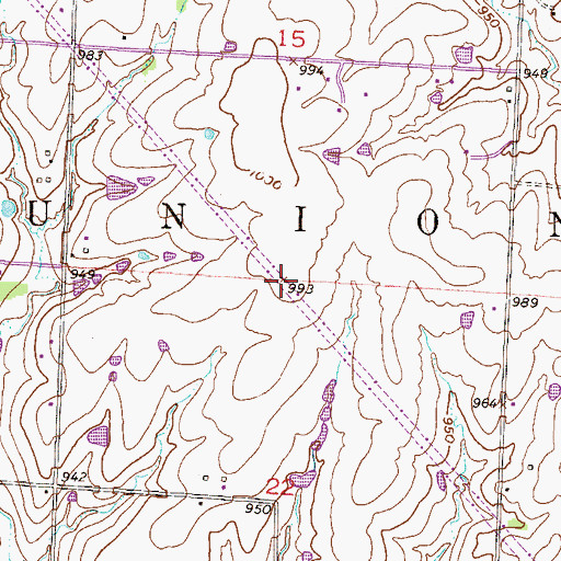 Topographic Map of Township of Union, MO