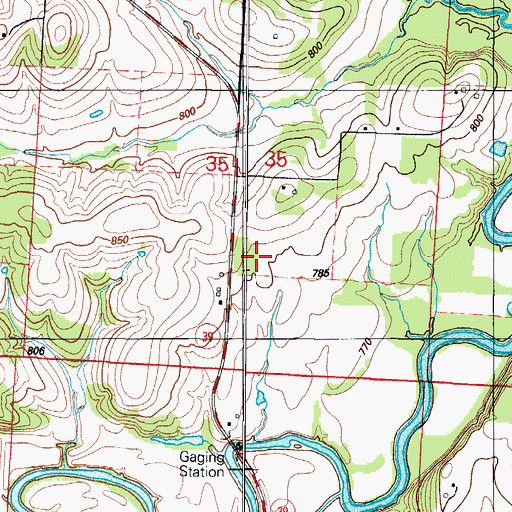 Topographic Map of Township of Cedar, MO