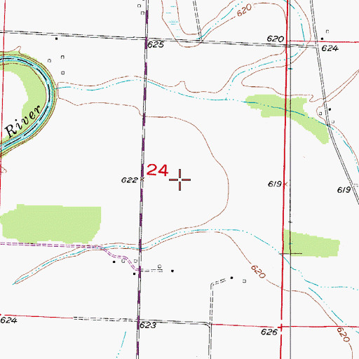 Topographic Map of Township of Chariton, MO