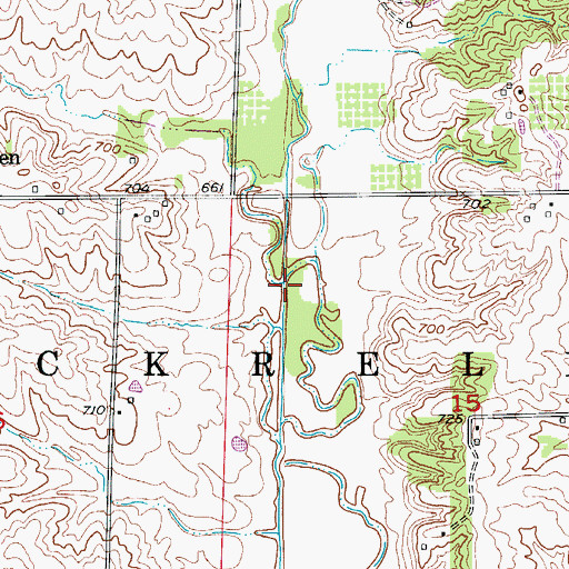 Topographic Map of Township of Cockrell, MO