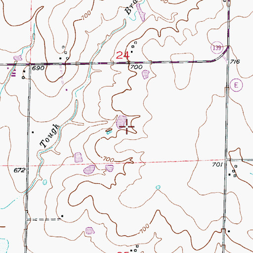 Topographic Map of Township of Cunningham, MO