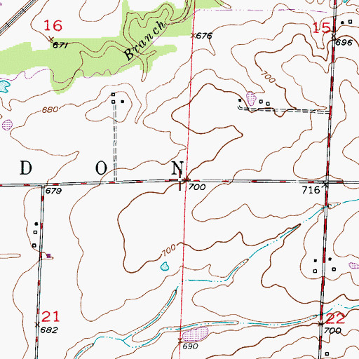 Topographic Map of Township of Mendon, MO