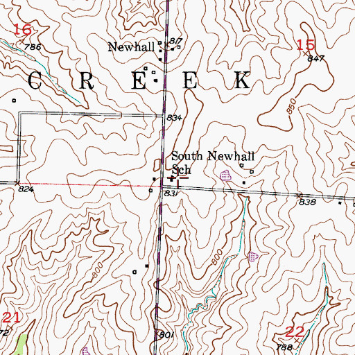 Topographic Map of Township of Salt Creek, MO