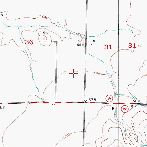Topographic Map of Township of Wayland, MO