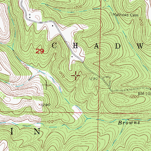 Topographic Map of Township of Chadwick, MO