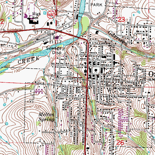 Topographic Map of Township of Finley (historical), MO
