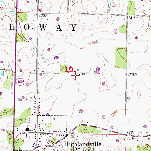 Topographic Map of Township of North Galloway, MO