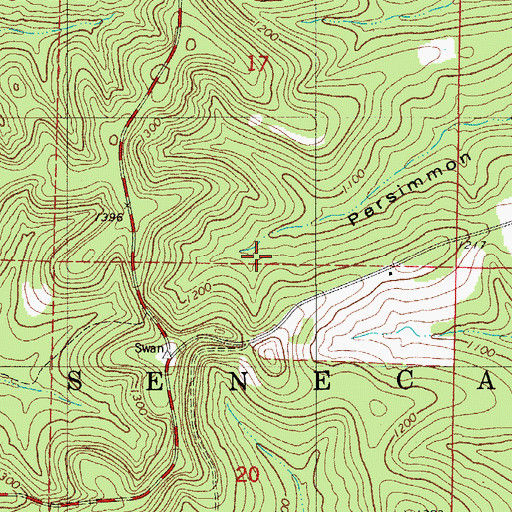 Topographic Map of Township of Seneca, MO