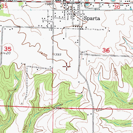 Topographic Map of Township of Sparta, MO