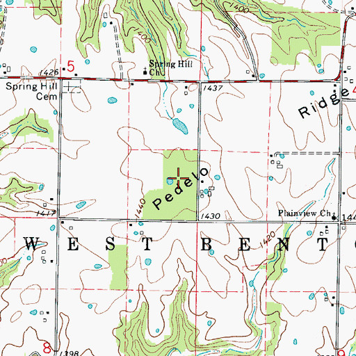 Topographic Map of Township of West Benton, MO