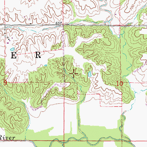 Topographic Map of Township of Folker, MO