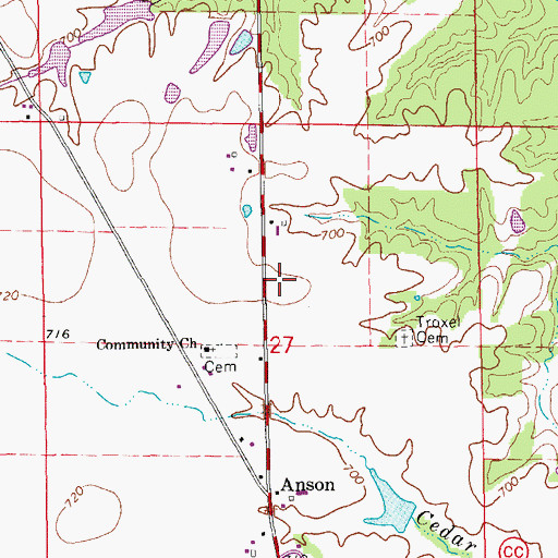 Topographic Map of Township of Grant, MO
