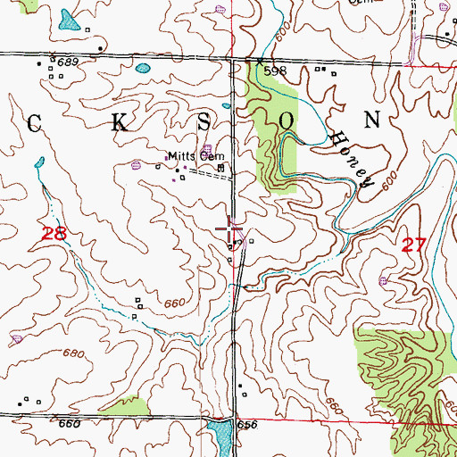Topographic Map of Township of Jackson, MO