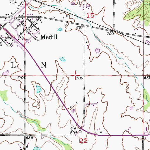 Topographic Map of Township of Lincoln, MO