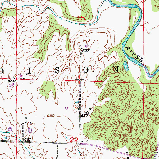 Topographic Map of Township of Madison, MO