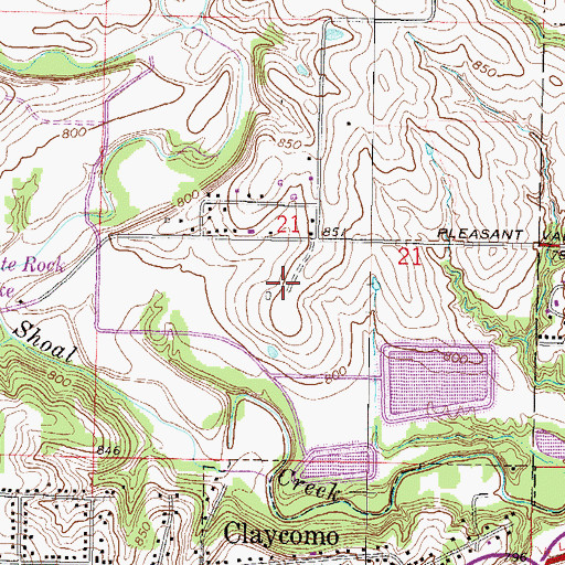 Topographic Map of Township of Chouteau, MO
