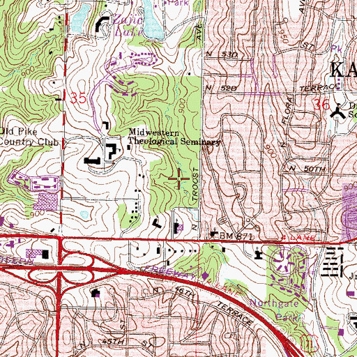 Topographic Map of Township of Gallatin, MO