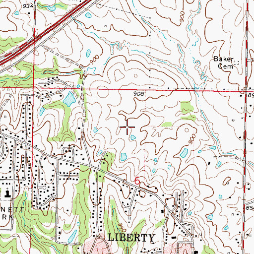 Topographic Map of Township of Liberty, MO