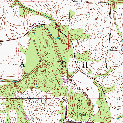 Topographic Map of Township of Atchison, MO