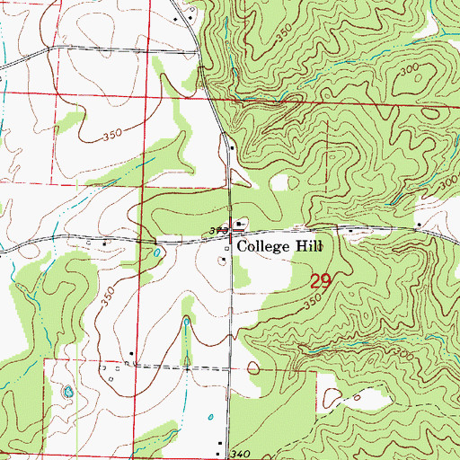 Topographic Map of College Hill, AR