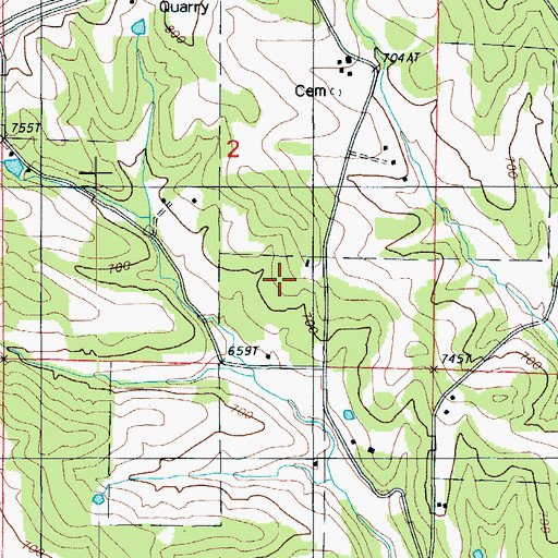 Topographic Map of Township of Clark, MO