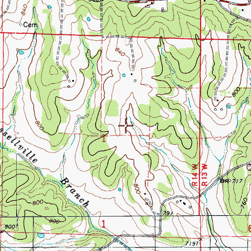 Topographic Map of Township of Moreau, MO