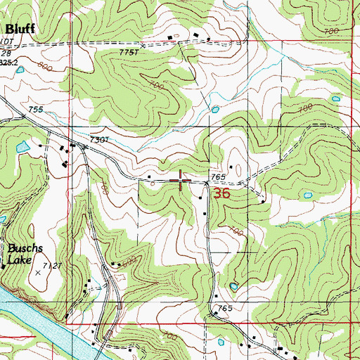 Topographic Map of Township of Osage, MO