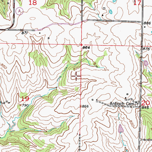 Topographic Map of Township of Lebanon, MO