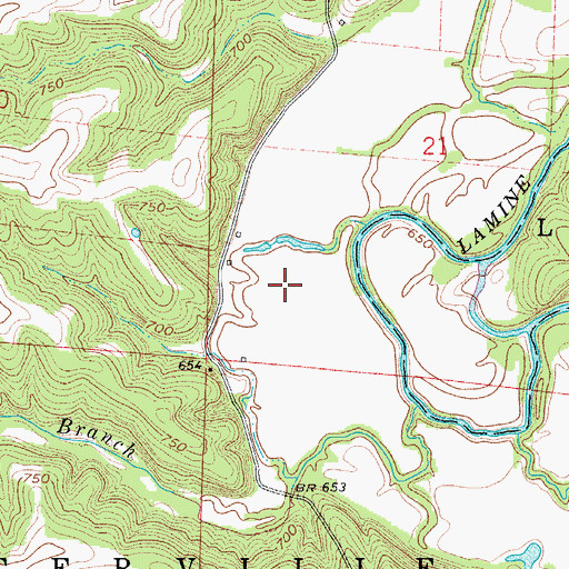 Topographic Map of Township of Otterville, MO
