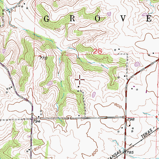 Topographic Map of Township of Pilot Grove, MO