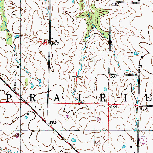 Topographic Map of Township of Prairie Home, MO