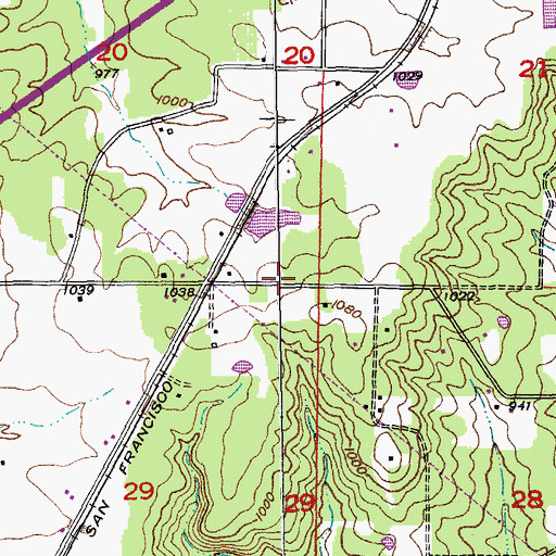 Topographic Map of Township of Benton, MO