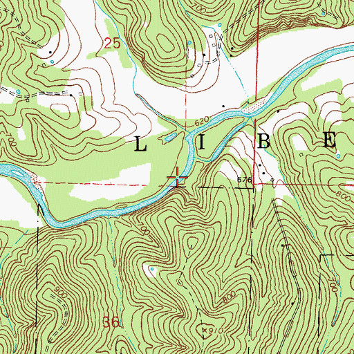 Topographic Map of Township of Liberty, MO