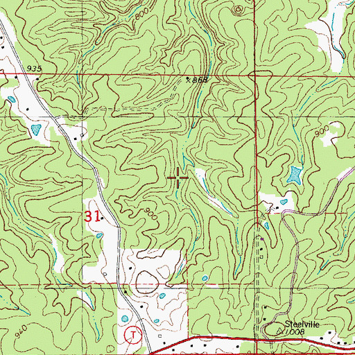 Topographic Map of Township of Meramec, MO