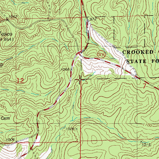 Topographic Map of Township of Union, MO