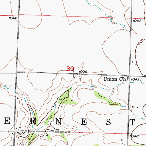Topographic Map of Township of Ernest, MO