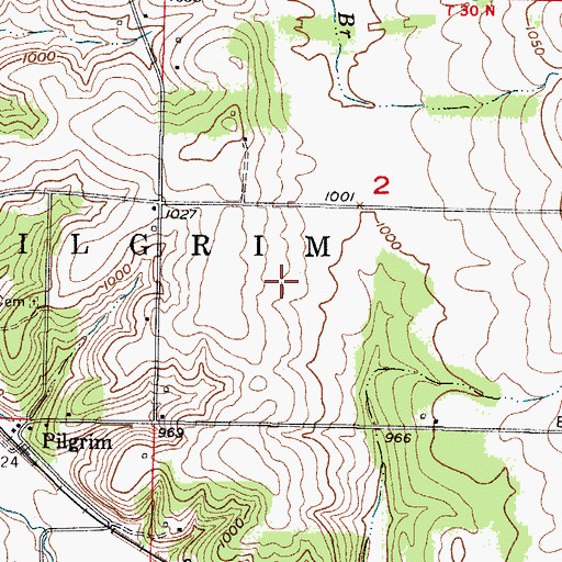 Topographic Map of Township of Pilgrim, MO