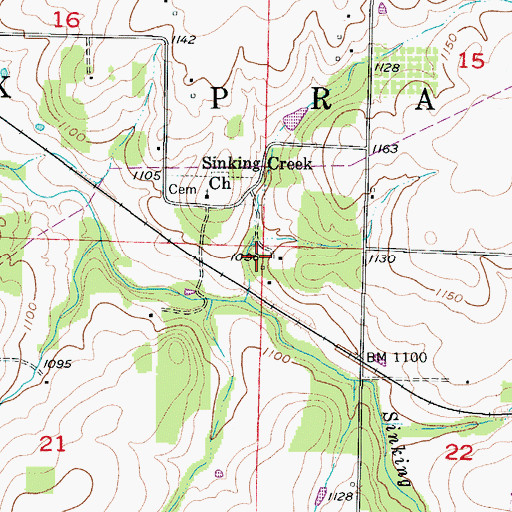 Topographic Map of Township of Rock Prairie, MO