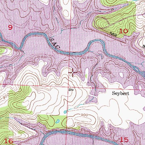 Topographic Map of Township of Sac, MO